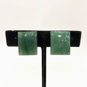 BOGO > 🦚Vintage Aventurine Brass back clip on earrings